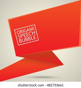 Abstract glossy red origami speech bubble. Vector abstract red background. vector red sale banner