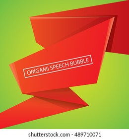 Abstract glossy red origami speech bubble. Vector abstract red background. vector red paper banner. merry christmas red sale banner