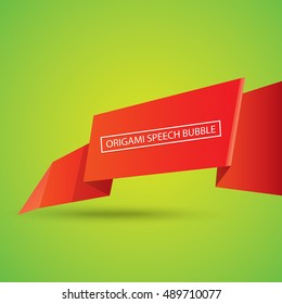 Abstract glossy red origami speech bubble. Vector abstract red background. vector red paper banner. merry christmas red sale banner
