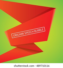 Abstract glossy red origami speech bubble. Vector abstract red background. vector red paper banner. merry christmas red sale banner
