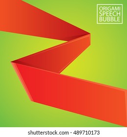 Abstract glossy red origami speech bubble. Vector abstract red background. vector red paper banner. merry christmas red sale banner