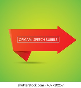 Abstract glossy red origami speech bubble. Vector abstract red background. vector red paper banner. merry christmas red sale banner