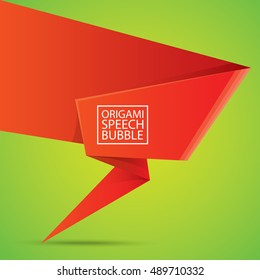 Abstract glossy red origami speech bubble. Vector abstract red background. vector red paper banner. merry christmas red sale banner