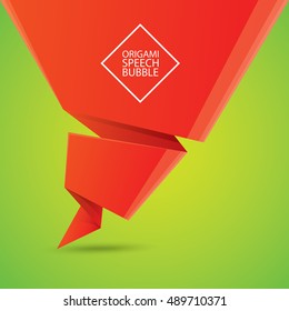 Abstract glossy red origami speech bubble. Vector abstract red background. vector red paper banner. merry christmas red sale banner