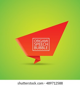 Abstract glossy red origami speech bubble. Vector abstract red background. vector red paper banner. merry christmas red sale banner
