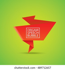 Abstract glossy red origami speech bubble. Vector abstract red background. vector red paper banner. merry christmas red sale banner