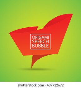 Abstract glossy red origami speech bubble. Vector abstract red background. vector red paper banner. merry christmas red sale banner