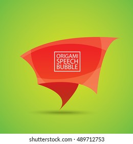 Abstract glossy red origami speech bubble. Vector abstract red background. vector red paper banner. merry christmas red sale banner