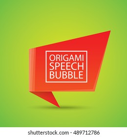 Abstract glossy red origami speech bubble. Vector abstract red background. vector red paper banner. merry christmas red sale banner