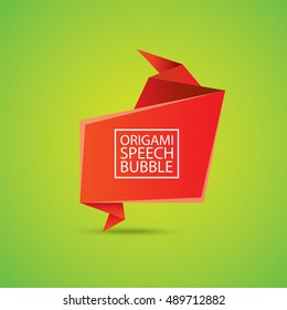 Abstract glossy red origami speech bubble. Vector abstract red background. vector red paper banner. merry christmas red sale banner