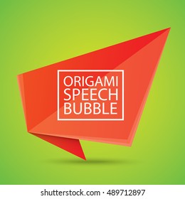 Abstract glossy red origami speech bubble. Vector abstract red background. vector red paper banner. merry christmas red sale banner