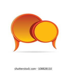 Abstract glossy red speech bubble set. Vector illustration.