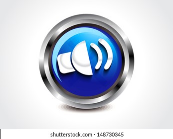 abstract glossy sound button vector illustration 