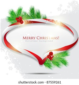 Abstract glossy speech bubble with Christmas candy. Vector background