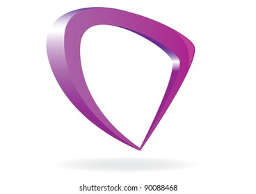 Abstract glossy speech bubble on white. Vector illustration.