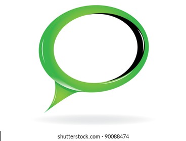 Abstract glossy speech bubble on white. Vector illustration.