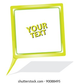 Abstract glossy speech bubble on white. Vector illustration.