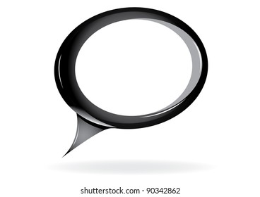 Abstract glossy speech bubble on white. Vector illustration.