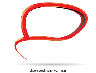 Abstract glossy speech bubble on white. Vector illustration.