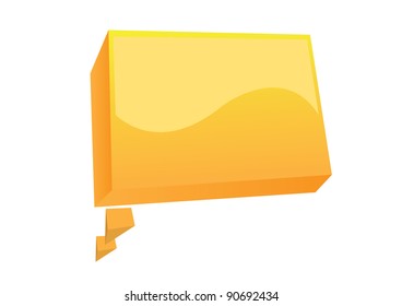 Abstract glossy speech bubble on white. Vector illustration.