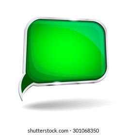  abstract glossy speech bubble in perspective with place for text vector background