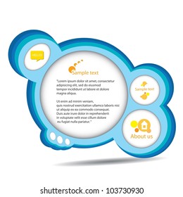 Abstract glossy speech bubble. Vector illustration.