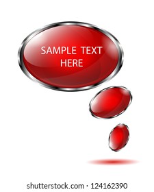 Abstract glossy speech bubble vector background with transparent. Eps 10.
