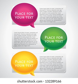 Abstract glossy speech bubble vector backgrounds set