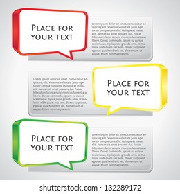 Abstract glossy speech bubble vector backgrounds set