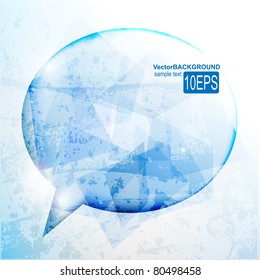 Abstract glossy speech bubble vector background