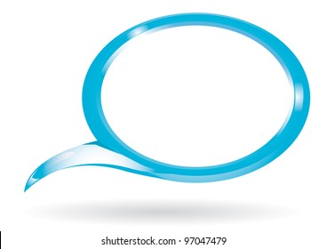 Abstract glossy speech bubble. Vector illustration.