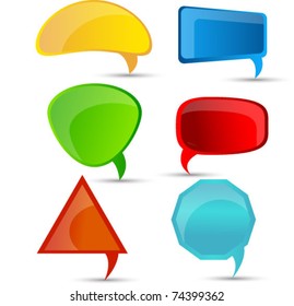 abstract glossy speech bubbles set