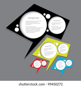 Abstract glossy speech bubbles set. Vector illustration.