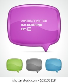 Abstract glossy speech bubbles vector backgrounds set eps 10.