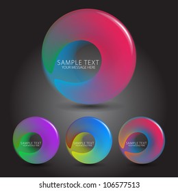 Abstract glossy speech bubbles vector backgrounds set