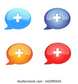 Abstract glossy speech bubbles vector backgrounds set