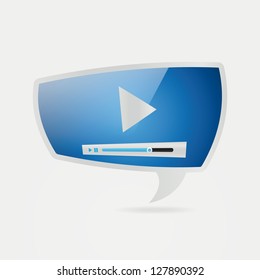 Abstract glossy speech bubbles video player