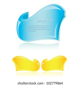 Abstract glossy speech eco blue bubble. Vector illustration.