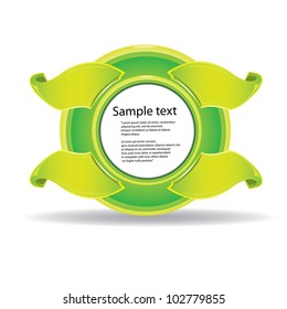 Abstract glossy speech green eco bubble. Vector illustration.