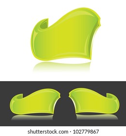 Abstract glossy speech green eco bubble. Vector illustration.