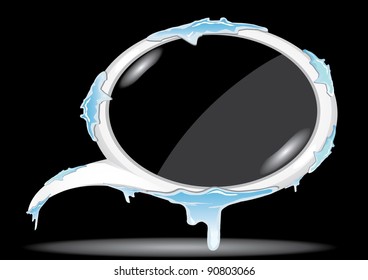 Abstract glossy speech ice bubble. Vector illustration.