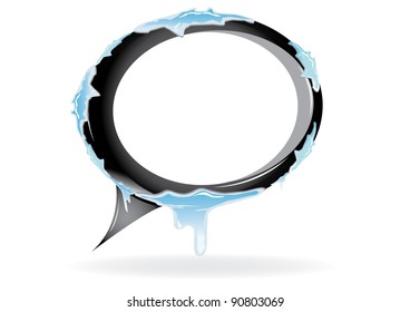 Abstract glossy speech ice bubble. Vector illustration.