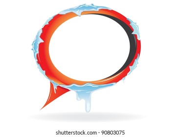 Abstract glossy speech ice bubble. Vector illustration.