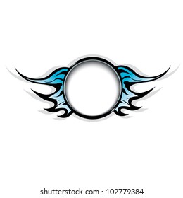 Abstract glossy speech tattoo bubble. Vector illustration.