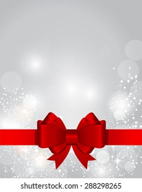 Abstract Glossy Star Background with Bow and Ribbon Vector Illustration EPS10