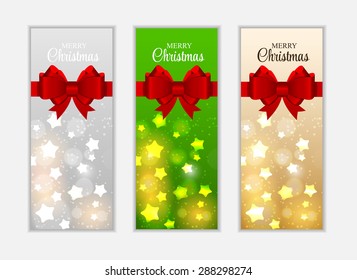 Abstract Glossy Star Background with Bow and Ribbon Vector Illustration EPS10