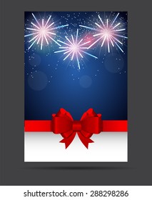 Abstract Glossy Star Background with Bow and Ribbon Vector Illustration EPS10