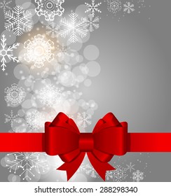 Abstract Glossy Star Background with Bow and Ribbon Vector Illustration EPS10