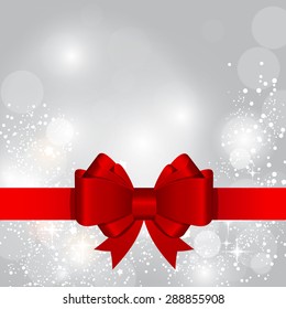 Abstract Glossy Star Background with Bow and Ribbon Vector Illustration EPS10