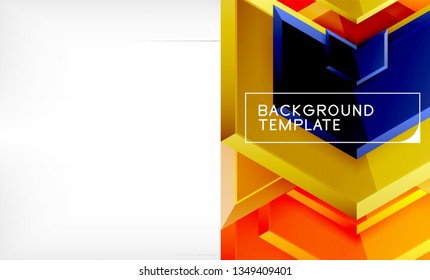 Abstract glossy techno arrows background, vector illustration